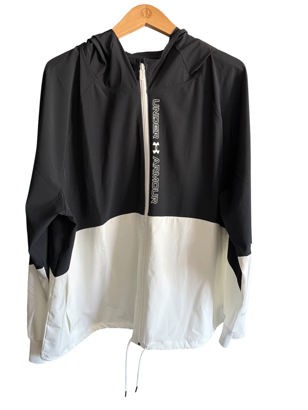 Under Armour Black and White Hooded Colorblock Jacket